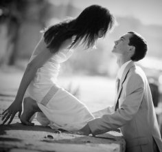 A woman's body temperature rises when she touches a man.