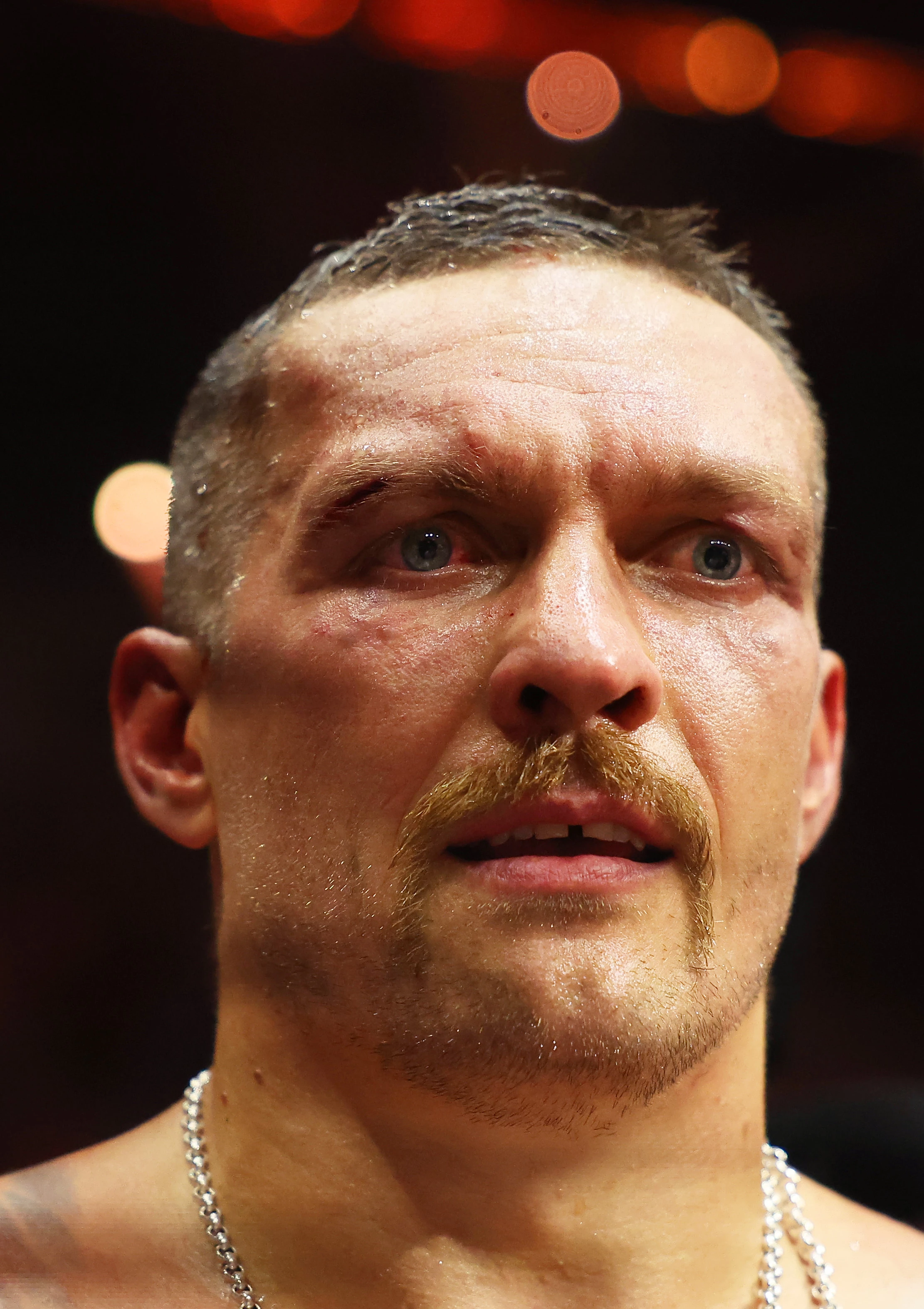 Oleksandr Usyk awaits the judges' decision after his fight for the IBF, WBA, WBC and WBO titles and the title of absolute world heavyweight champion at the Kingdom Arena. Riyadh, Saudi Arabia, May 18, 202421