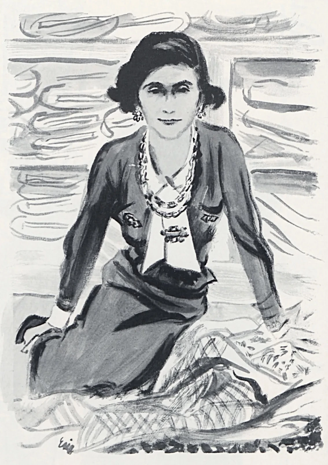Illustration of Coco Chanel in Vogue, 19342