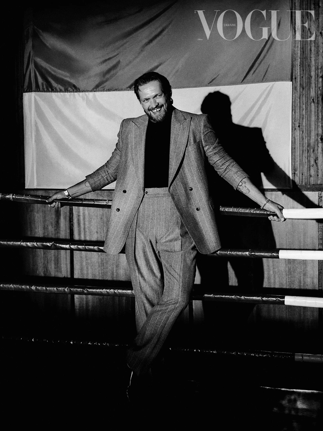 Wool jacket and trousers, leather shoes, everything – Richard James, cotton turtleneck, John Smedley2