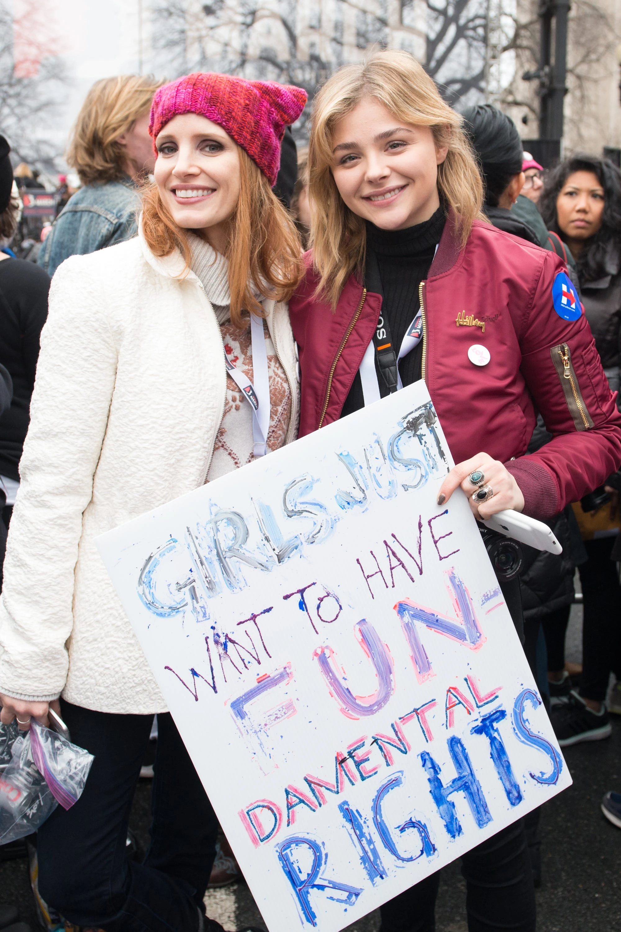 Jessica Chastain and Chloe Grace Moritz at the Women's March6