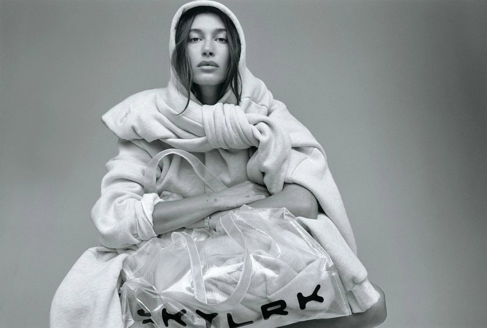 Hailey Bieber became the first face of Skylrk's campaign in February 2026. Photo: Courtesy of Skylrk2