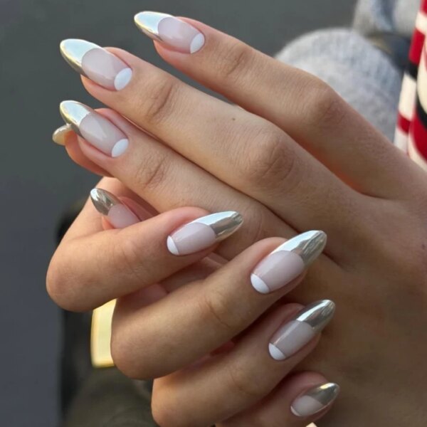 Double chrome french manicure is the main trend of 2026