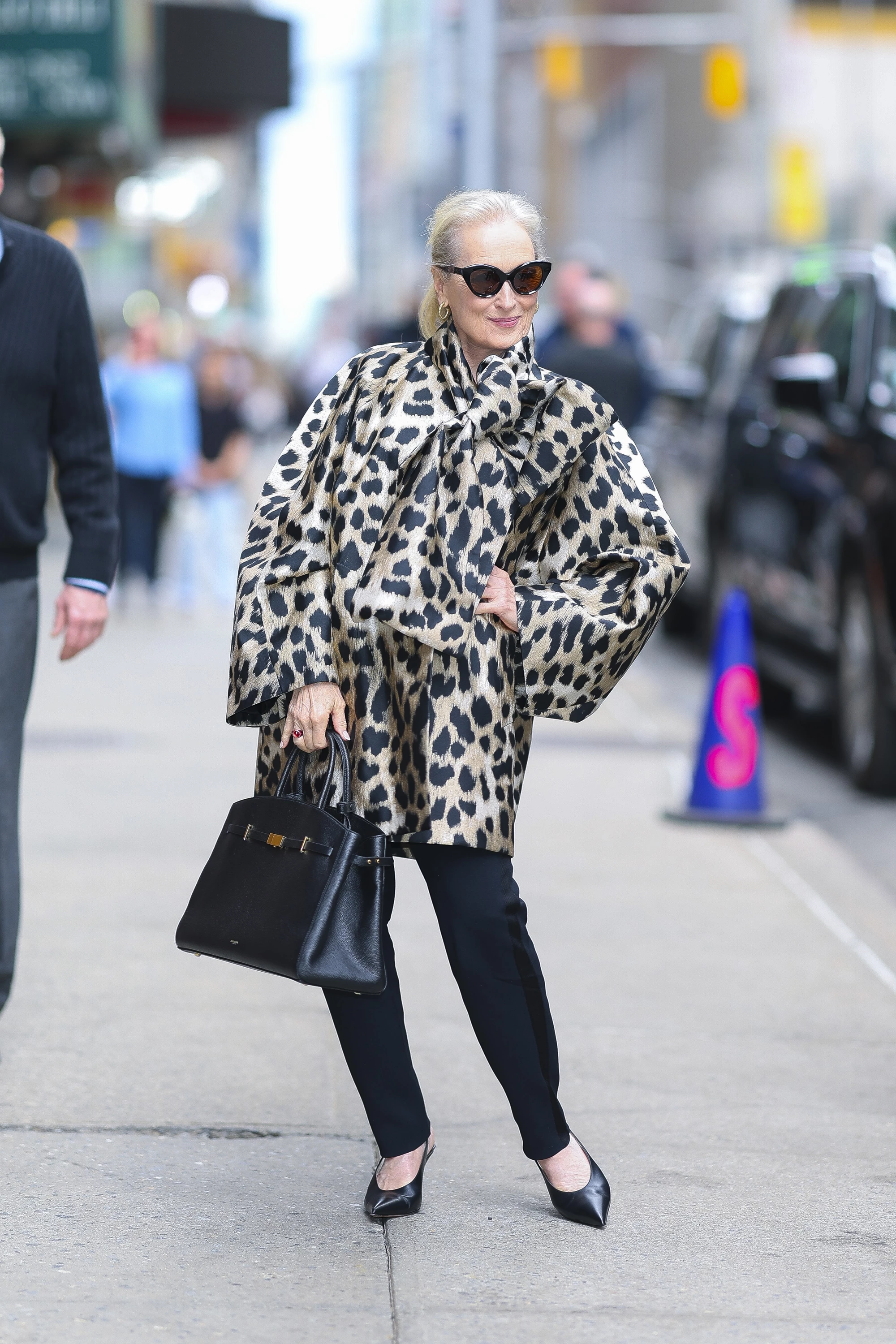 Meryl Streep arrives at the taping of The Late Show with Stephen Colbert, April 1, 20260