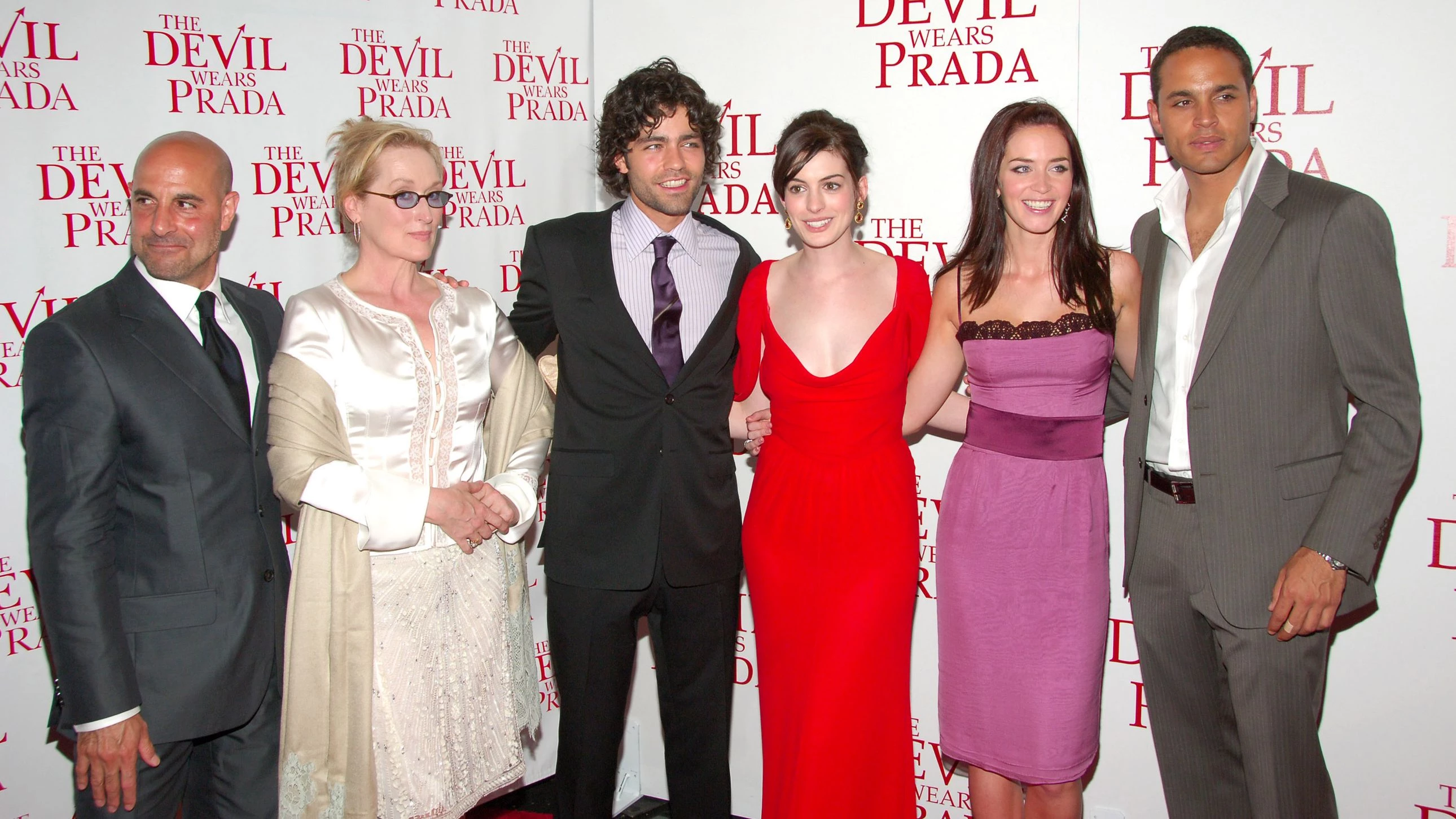 Stanley Tucci, Meryl Streep, Adrian Grenier, Anne Hathaway, Emily Blunt and Daniel Sunjata at the film premiere0