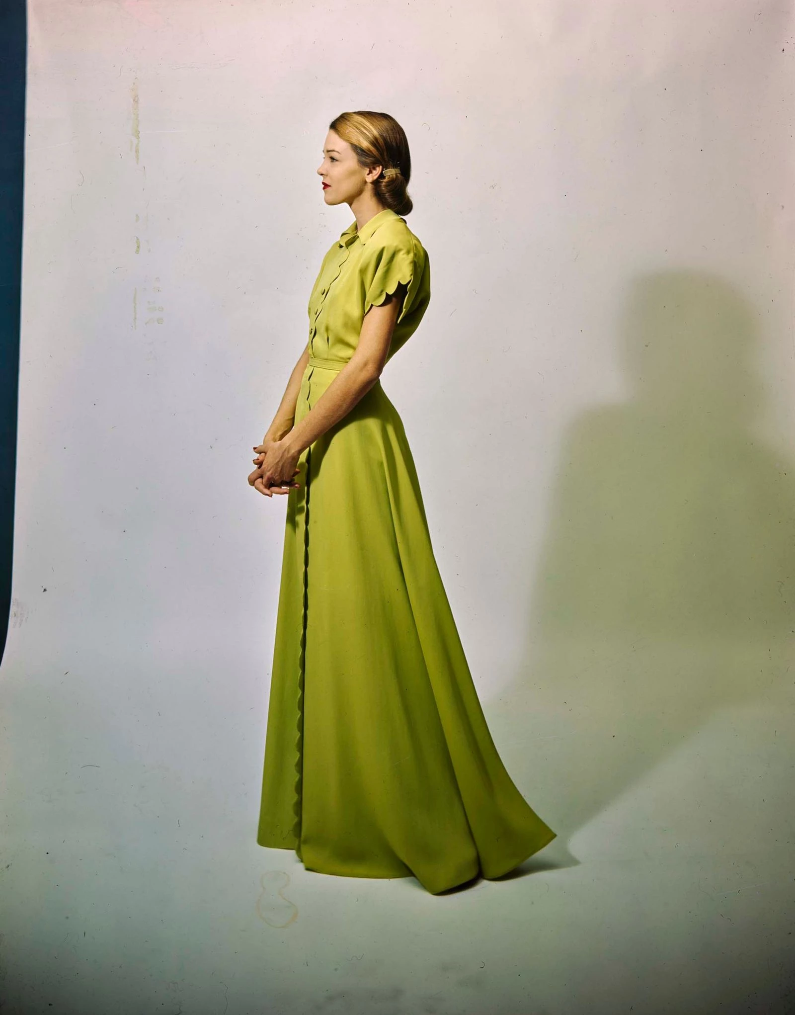 Chartreuse crepe dress by Dorian 194715
