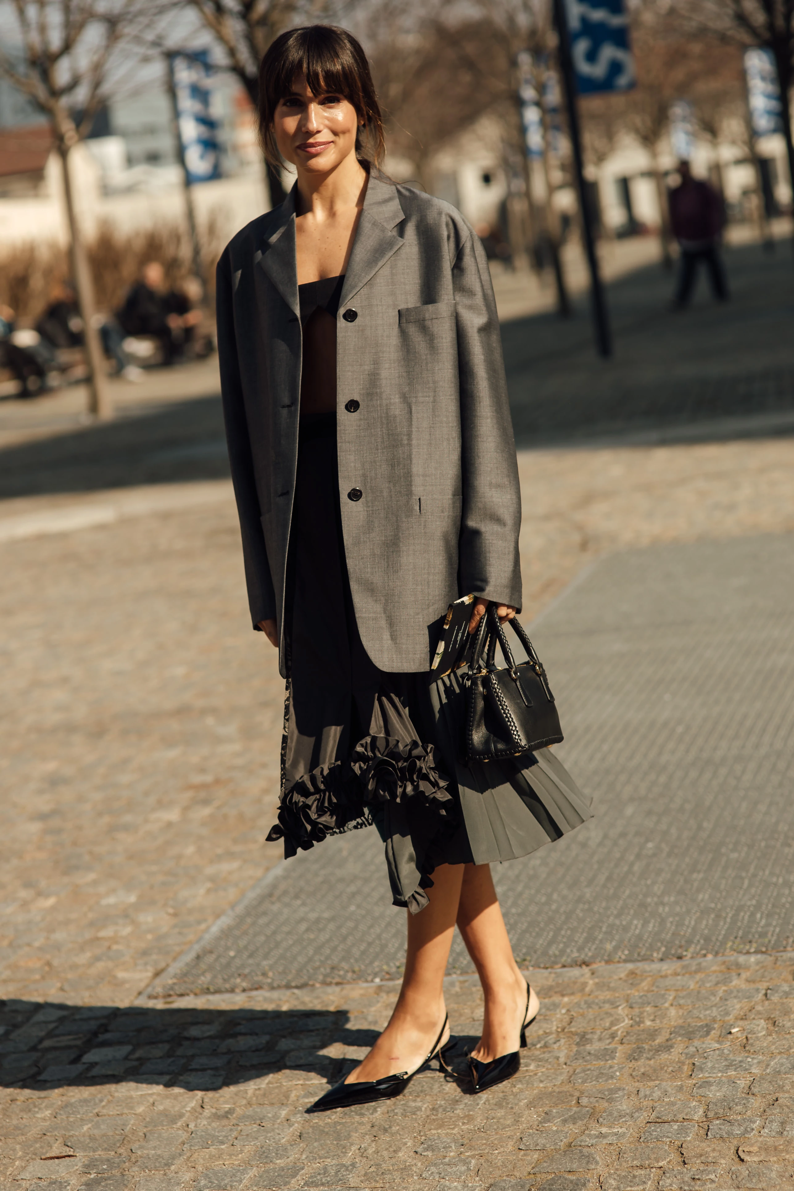 A gray jacket is the perfect alternative to a classic black blazer.7