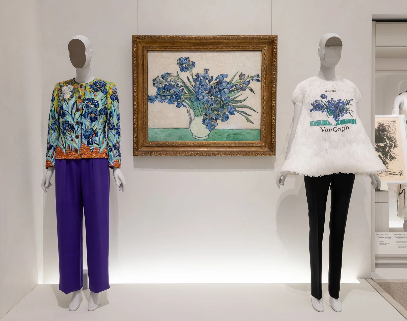A painting by Vincent Van Gogh alongside images by Yves Saint Laurent and Jonathan Anderson for Loewe. Photo: © Anna-Marie Kellen / The Metropolitan Museum of Art7