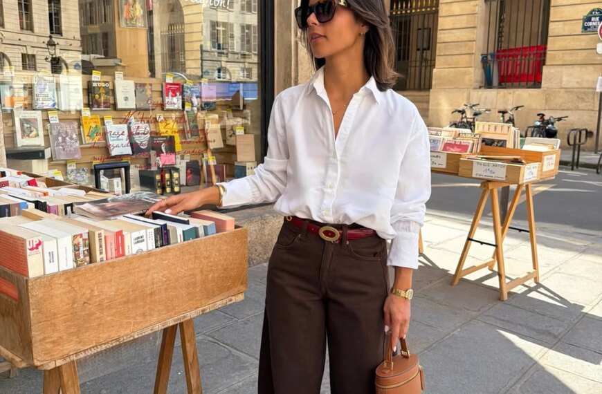 HOME 34 Streetstyle: a white shirt is a universal choice for sophisticated outings this…