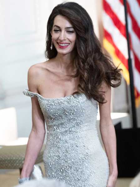 Amal Clooney Sparkles In Silver Dress At Kennedy Center Honors With ...